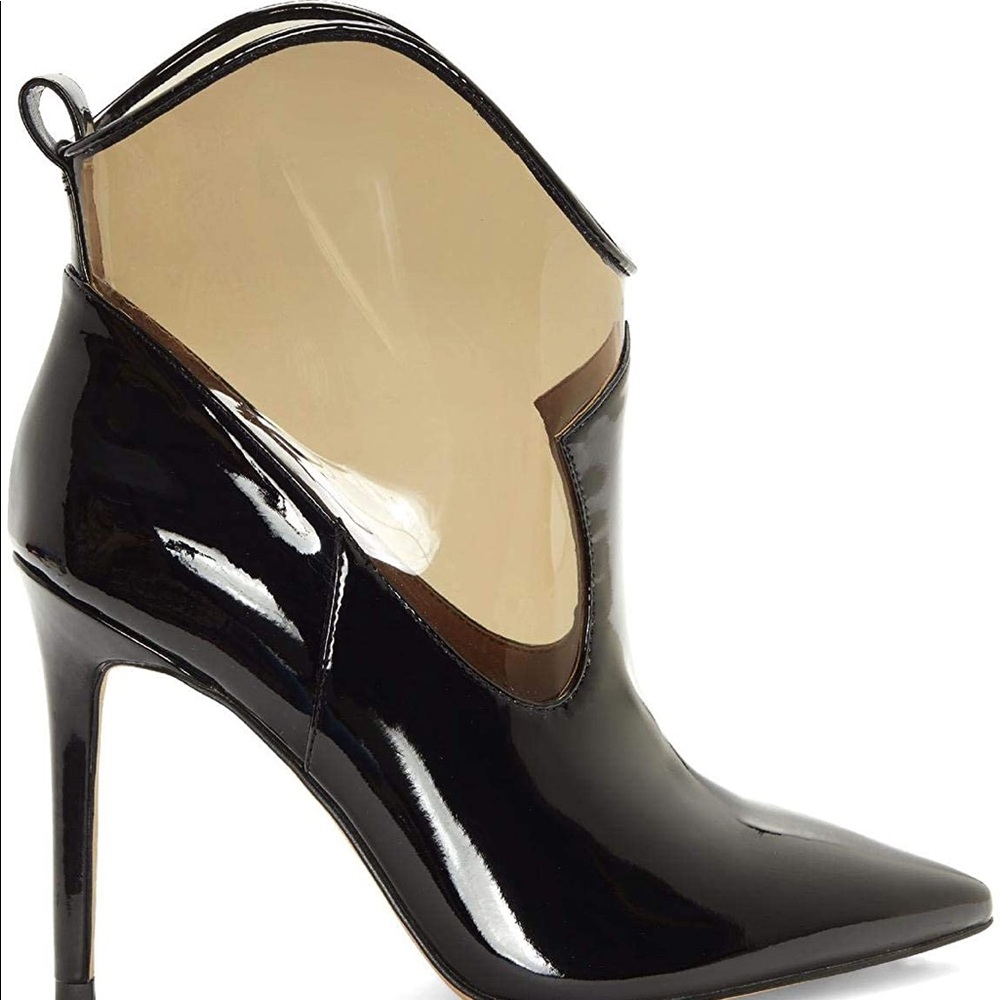 ❗️NEW❗️ Jessica Simpson Periya Black Super Patent Heeled Boots (Ankle Booties)